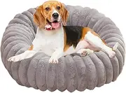 Calming Dog Bed for Small Dogs, Plush Donut Dog Bed Soft Cat Bed, Anti-Slip Cat Couch Washable Round Pet Beds for Small Cats & Indoor Dogs