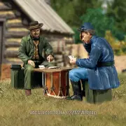 W.Britain 31344 Two Union Soldiers Playing Cards on a Drum - (Britains)