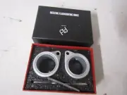 ROTATING FLAG MOUNTING RINGS SET OF 2 ALLUMINUM TANGLE FREE SILVER COLOR & TOOLS
