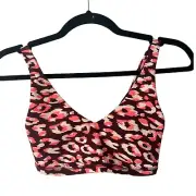 Aerie Offline Purple Leopard Print Strappy Padded Sports Bra Size XS NEW