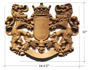 Hardwood Lion Crest Coat of Arms