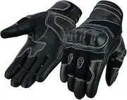 [RUBSONS] Men's Biker Leather Touch Screen Mesh Racing Motorcycle Gloves