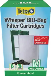 Whisper Bio-Bag Filter Cartridges for Aquariums - Unassembled Medium 6 Count (Pa