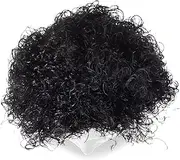FQZILON DECORATION Premium Curly Clown Joker Malinga Unisex Funky Hair Wig (Natural Black)