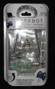 NOS Trekbot Desk Pet ~ Remote Controlled Robot ~ Rechargeable ~ Clear/White
