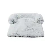 Shaggy Faux Fur Bolster Sofa Protector Dog Bed (Arctic White) - XXL