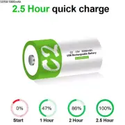 1.5V C Size 5000mWh USB Li-ion Rechargeable Battery USB Type C With Charger Fast