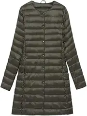 [Jegsnoe] Women Long Warm Down Coat Lightweight Down Jacket Women's Overcoat