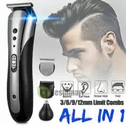Mens Electric Shaver Trimmer Razor Rechargeable Hair Beard Nose Shaving Machine