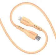 MICRODIA Fruitywire Liquid Silicon PD60W 2.6m USB-C to Lightning Cable - Peach