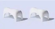 TUSHY 2 PACK Ottoman RELAXED Toilet Stool for Bathroom 7.5" height / White NIB