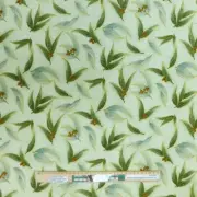 Quilting Patchwork Sewing Fabric Australian Gum Leaves Mint 50x55cm FQ