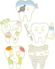 [LIFKOME] Pins 5pcs Brooches Women's Decorative Pins Tooth Enamel Pins for Offices