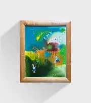 Surrealist oil painting Reflections Ukrainian painter Canvas Framed original art