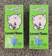 Set Of 2 Vintage-Porky Pig-Pink Sculptured Soap-LooneyTunes-1975 W/ Box