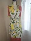Flower Print Apron Yellow Flowers-Kitchen Towels Spring Shop- 20" X 35"