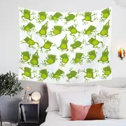 Cute Green Frog Pattern Tapestry