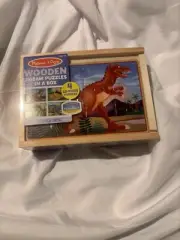 Melissa&Doug Puzzles 4 Dinosaurs Wooden Jigsaw Puzzles 48 Pcs. In A Storage Box