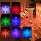 Crystal Table Lamp Rose Light Projector 3/16 Colors Adjustable USB Night Light