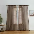 Brown Sheer Curtains, Chocolate Curtains, Light 54 W x 84 L Chocolate Brown