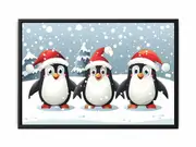 Three Penguins Framed Print Fine Art Poster Print