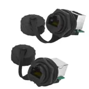 RJ45 Ethernet Connector Cat5e Male to Female Plug Socket Panel Mount