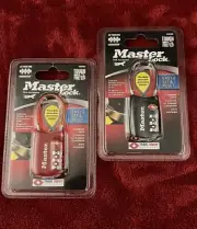 BUNDLE~ 2 MASTER LOCKS 4688D BLACK & RED TSA Approved Easy Set & Reset Combo NEW