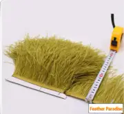 Olive Green Ostrich Feather Trims Fringes Sewn on Feather 1 Yard (USA)