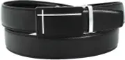 Genuine leather men's ratchet belt men’s casual adjustable automatic buckle 50”