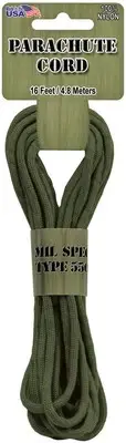Pepperell Braiding Parachute Cord 4mmx16'-Olive Drab PARA-1638