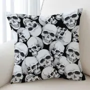 Scary Human Skulls Cushion Cover