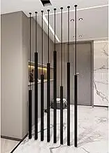 7pcs Room Divider, Wall Partition Privacy Screen, Freestanding Separation Column for Room Home Decoe Column, Room Divider Post Separator, Metal Slats(7pcs-C,235cm/93in/7.71ft)