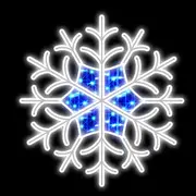 Snowflake Cool White & Blue Rope Light Motif 90cm
