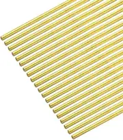 uxcell Brass Rod,Brass Solid Round Rod 1.8mm/0.07inch Diameter 400mm Length Lathe Bar Stock for RC Model DIY Craft Pack of 20