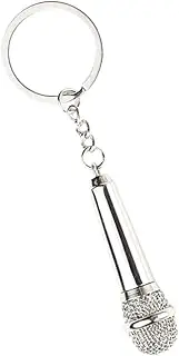 [Baluue] Unique Keychains Microphone Key Chain Music Key Holder Keyring Decor Bag Pendant
