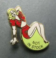 ARMY AIR FORCE NOSE ART PINUP NOT IN STOCK GIRL LAPEL HAT PIN BADGE 1 INCH