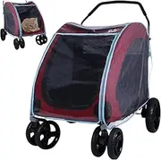 Dog Stroller Rain Cover Large Size Zipper Closure Pet Stroller Protector Waterproof Transparent PVC Weather Shield, Pet Supplies