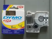 DYMO D1 Black on White 6mm 1/4" X 23' Label Cassette 43613 for OLD LABEL MAKERS