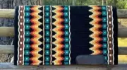 Western Show Black Base Sunlight Horse Rading Handmade Saddle Pad In Size 34*42