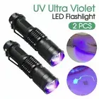 2x UV Flashlight Blacklight 395nm Ultra Violet Small Torch Portable LED Light