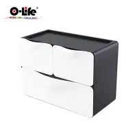 在飛比找momo購物網優惠-【O-Life】辦公室抽屜收納盒- 3抽屜(桌上收納盒 抽屜