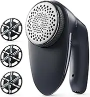 POPCHOSE Fabric Shaver, Rechargeable Lint Remover Defuzzer Sweater Shaver, Fuzz Remover for Clothes, Sweater, Furniture, Couch, Cashmere(Two 6-Leaf Blades Extra, Electrostatic Brush)…