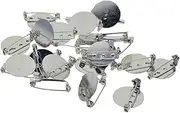 [MsaHeuto] 20 Metal Brooch Pins Setting Fit Cabochon Base Tray DIY, as described