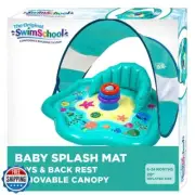 SwimSchool Baby Splash Play Mat with Adjustable Canopy – Inflatable Play Pool