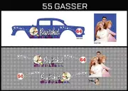 Hot Wheels (1/64), 55 Gasser "Bewitched" Waterslide, Printed White First, Decals