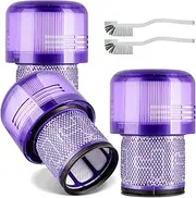 [ACCTDLF] Vacuum Filters Replacement for Dyson V11 Animal, Torque Drive, Complete, Extra V15 Detect V15S Detect Submarine Vacuums,Compare to Part no.970013-02(3 Pack Filters +2 brush)