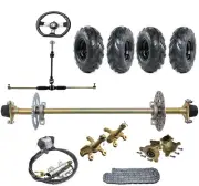 740mm Rear Axle Brake Sprocket Assembly Wheels Front Steering Go Kart Dirt bike