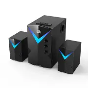 BlitzWolf®BW-GT2 Computer Speaker 20W with 2.1 Channel Combination Speakers Powerful Bass Dazzling Light bluetooth Versi