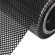 Moyishi One-Way Perforated Black Vinyl Privacy Window Film Electrostatic Adhesive Glass Wrap Roll (17" x 78")