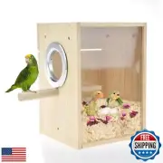 CooShou Bird Nest Box Parakeet Breeding Nest Box Bird Nest House Wooden Acryl